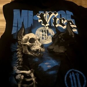 MI Vice Doberman Skeleton Graphic Black Medium Heavy Weight Hoodie